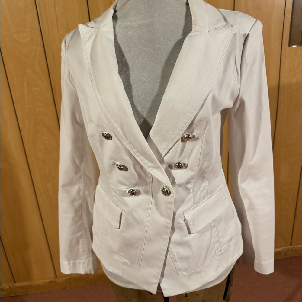 Women's white House Black Market White Double-Breasted Blazer